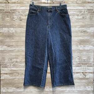 Vintage Jones Wear High Rise Wide Leg Cropped Jeans Blue Sz 10 Y2K Normcore 90s